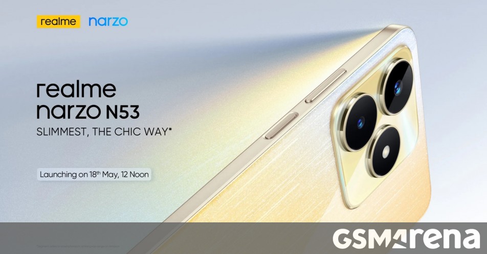 Realme Narzo N53’s launch date, key specs, design, and colors revealed